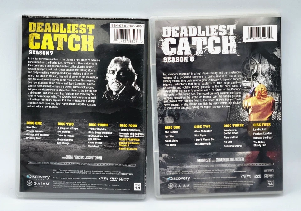 Deadliest Catch: Season 7 & 8 (DVD, 2013) BOTH SETS IN MINT SHAPE!  FREE SHIP! - Image 2 of 2