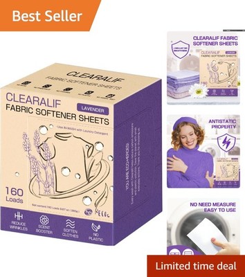 Gentle Biodegradable Lavender Softener Sheets - 160 Loads for All Fabrics