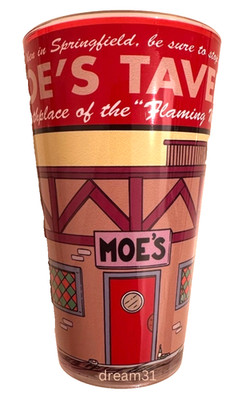 New Universal Studios The Simpsons Moe's Tavern Drinking Glass Cup