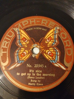 HARRY COVE IT'S NICE TO GET UP IN THE MORNING 78RPM TRIUMPH No 20345