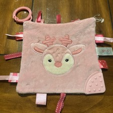 Spark Create Imagine Crinkle Baby Plush Toy, Pink Deer, Infant Teether Toy Soft