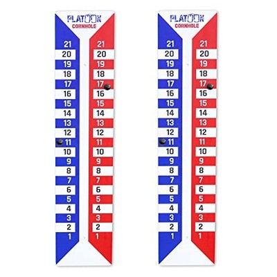 Play Platoon Cornhole Scoreboard Vertical Score Keeper Board & Accessories 4 Mag