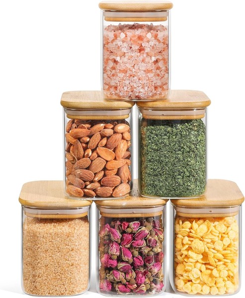 VorratsgläSer GlasbehäLter Mit Deckel 700Ml 6Er Set FüR KüChe Aufbewahrung-image