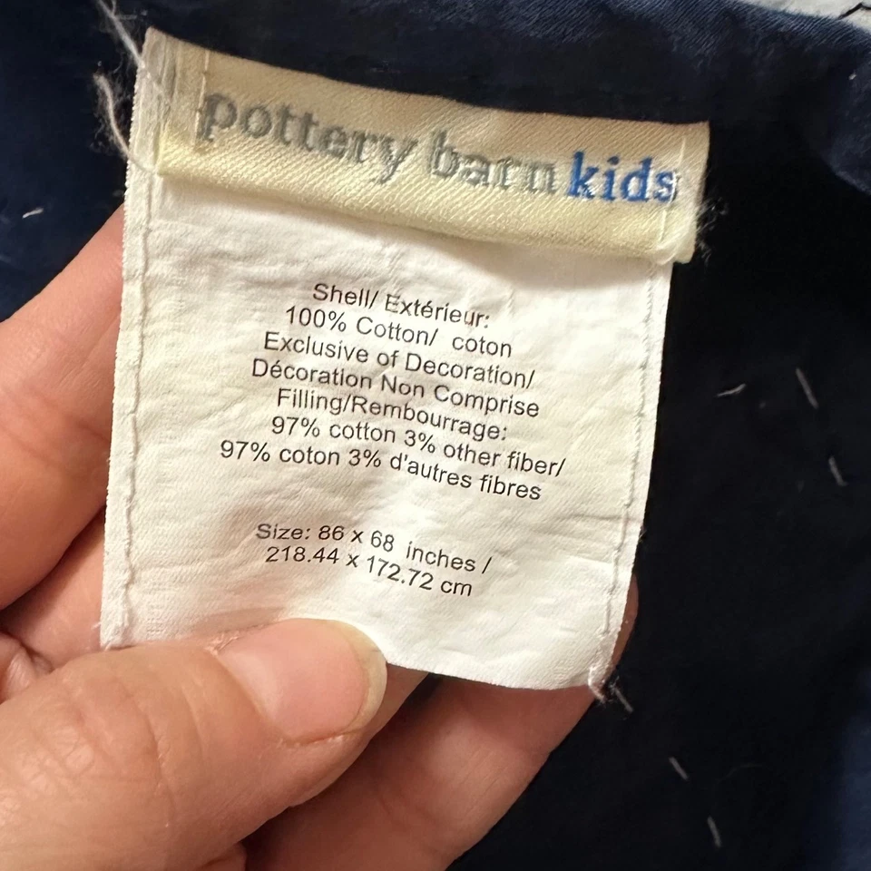 Pottery Barn Kids Construction Trucks Vehicles Quilt Gray Blue Cotton Twin Size - Image 4 of 4