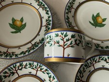 Limoges France Porzellan, Kaffeetasse mit  Untertasse Gourmandise  Laure Japy