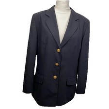 Business Damen Blazer Vittoria Verani Gr  84/42Königsblau Super 100‘s Wolle Gold