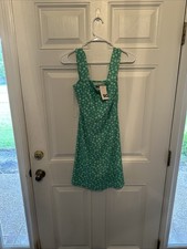 ASOS Women’s XS Green Floral Sundress NWT Sleeveless Square Neck Midi Dress