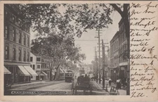Main Street Willimantic Connecticut CT Trolley 1905 Albertype Postcard