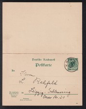 AK031) Deutsche Kolonie Kamerun Ganzsache gelaufen nach Leipzig-Schleussing