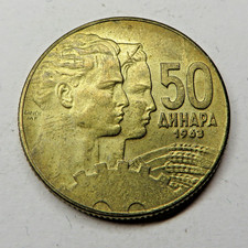 Yugoslavia 50 Dinara 1963 Aluminum-Bronze KM#41 UNC