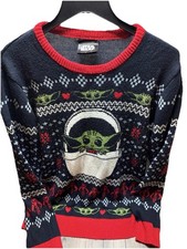 Star Wars Baby Yoda Grogu Ugly Christmas Holiday Sweater Adult Sz XL Mandalorian