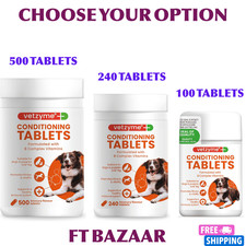 Vetzyme Conditioning Dog Supplements, Promotes Health & Vitality 100, 240 & 500