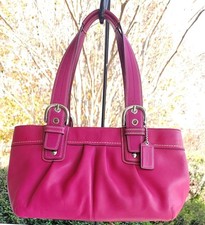 Coach F13732 LARGE Vintage Pink Soho Y2K Pleated Leather Shoulder Bag