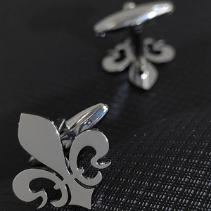 Authentic 2025New - 18K Gold-Plated Stainless Steel Cufflinks: Fleur-De-Lis Design, Fashio