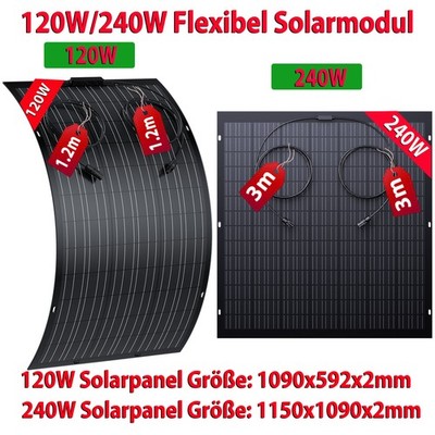 120W 240W 480W 960W Flexibel Solarmodul PV Modul Mono Solarpanel Für Camping