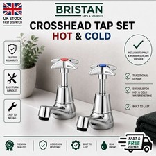 Bristan Hot And Cold Taps VAX 1/2 C 5412 Cross Head Basin Taps Chrome 1/2" Tap