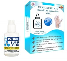 Dental Lab Super Glue Adhesive Instant Bonding - Gel 1oz 