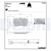 Hinterachse Delphi LP5072EV Bremsbelagsatz, Scheibenbremse FüR Audi,Porsche