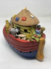 Colombian Folk Art Clay Noah’s Ark. Handmade El Zipa. Vintage.