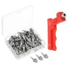 50Pcs 1/2" Track Spikes Shoe Spikes Sports Long Spike with Spike Wrench Silver