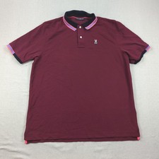 Psycho Bunny Shirt Mens 8 2XL Maroon Polo Casual Golf