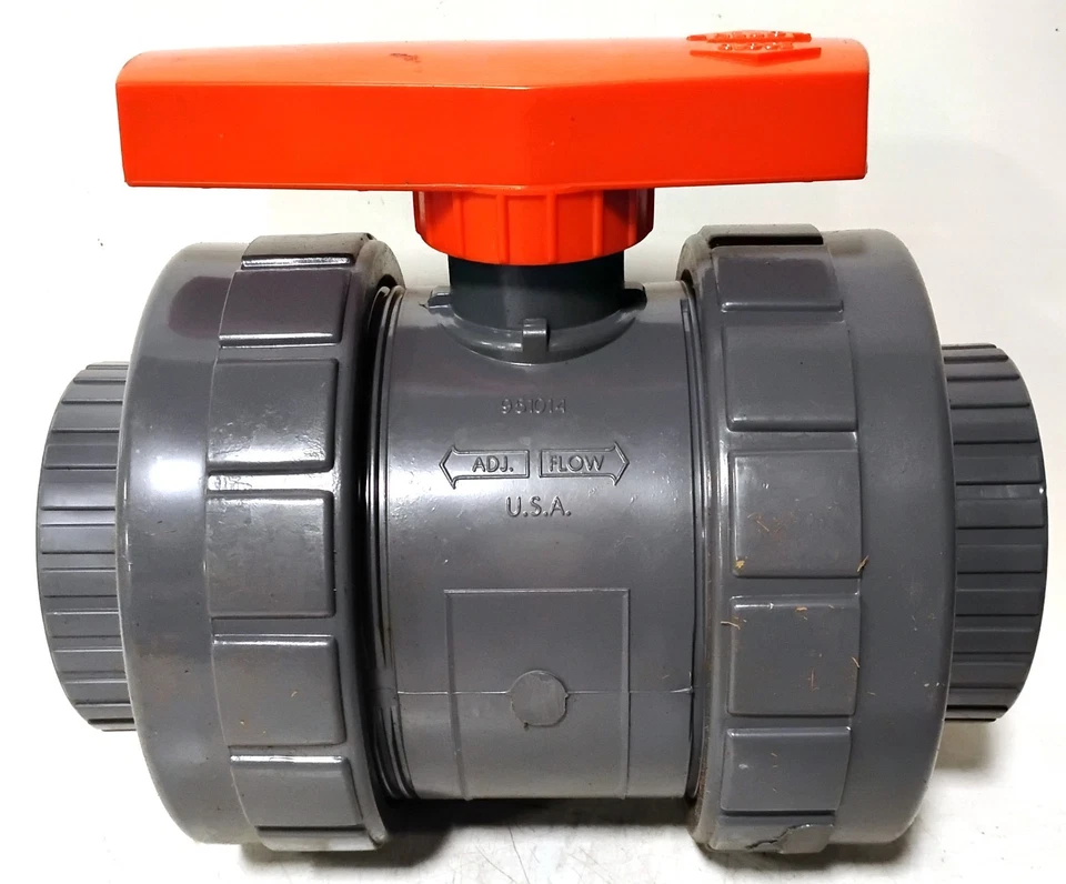 NIBCO Chemtrol T45TB-V 3" Threaded PVC Tru-Bloc True Union Ball Valve - Image 2 of 4