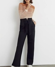 Maeve Anthropologie Irina Relaxed Ponte Black Wide Leg Pants Size 8