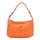 PRADA Triangle Logo Nylon Leather Shoulder Bag Hand Bag Orange Auth Used F/S