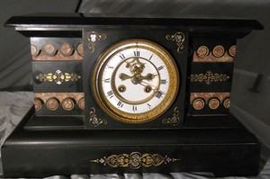 Rare Antique Samuel Marti Slate Mantel Clock