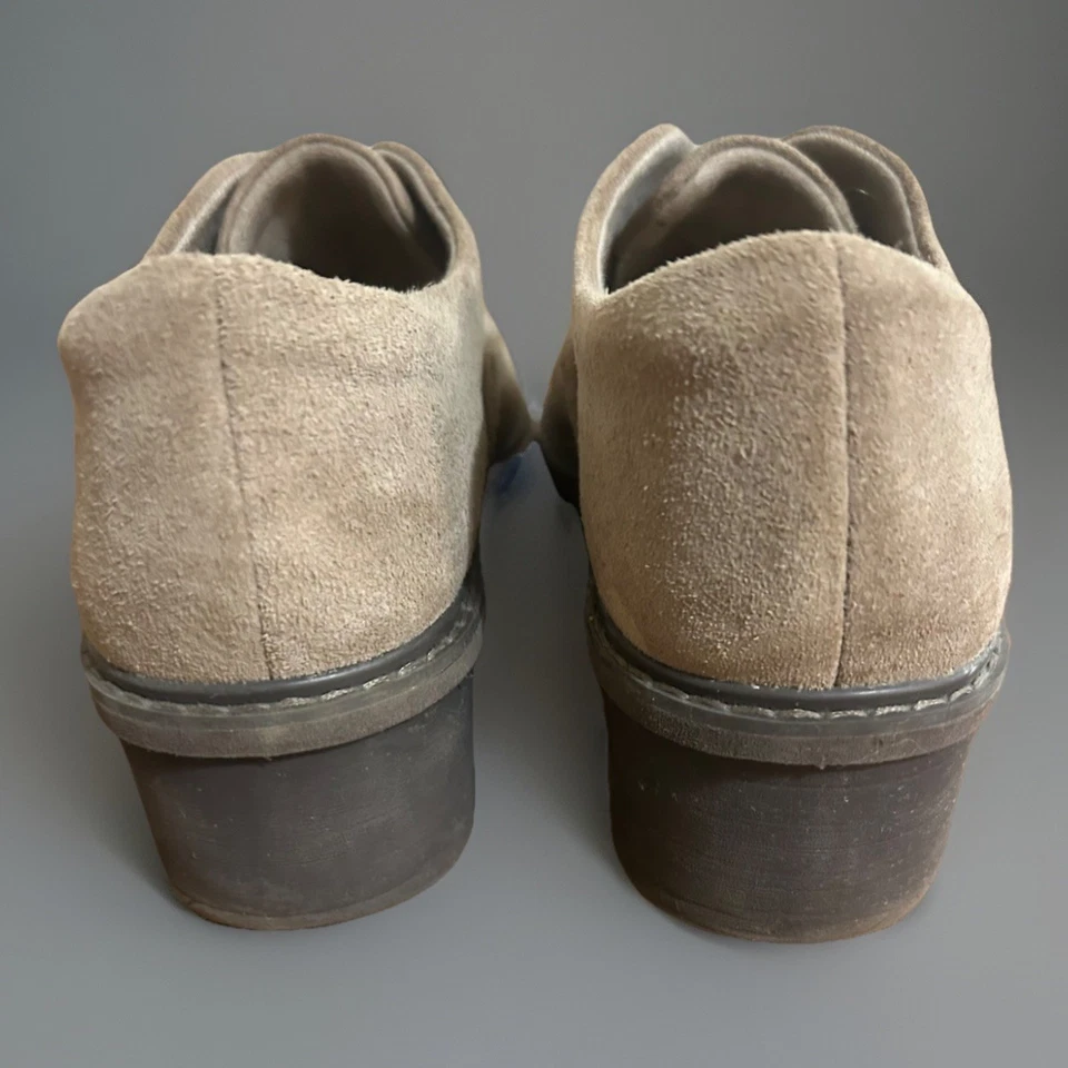 Clarks Womens Size 7.5 Airabell Sky Wedge Tan Suede Casual Slip On Clogs/shoe - Image 4 of 4