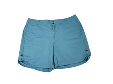 Gloria Vanderbilt All Around Slimming Effect Shorts Pockets Stretch Teal Size 14