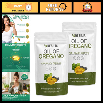Oil of Oregano Softgels with Black Seed Oil - 120 Non-GMO, Gluten-Free, Soy-Free