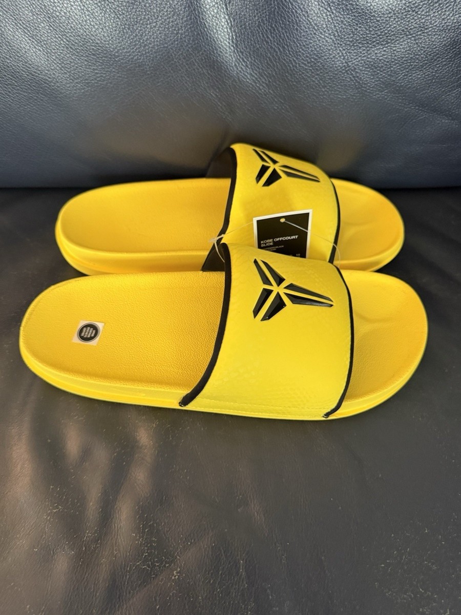 Mens 8 Nike Kobe Offcourt Slide Yellow Open Toe Sandals  display picture 3