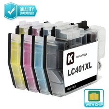 4pk LC401 Ink Cartridges For Brother LC-401 MFC-J1010DW MFC-J1012DW MFC-J1170DW