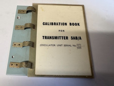 CALIBRATION BOOK FOR TRANSMITTER 5AB/A RARE VINTAGE ITEM