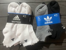 NEW 12 PAIR PACK ADIDAS MENS CREW THREE STRIPE ORIGINALS SOCKS SIZE 6-12