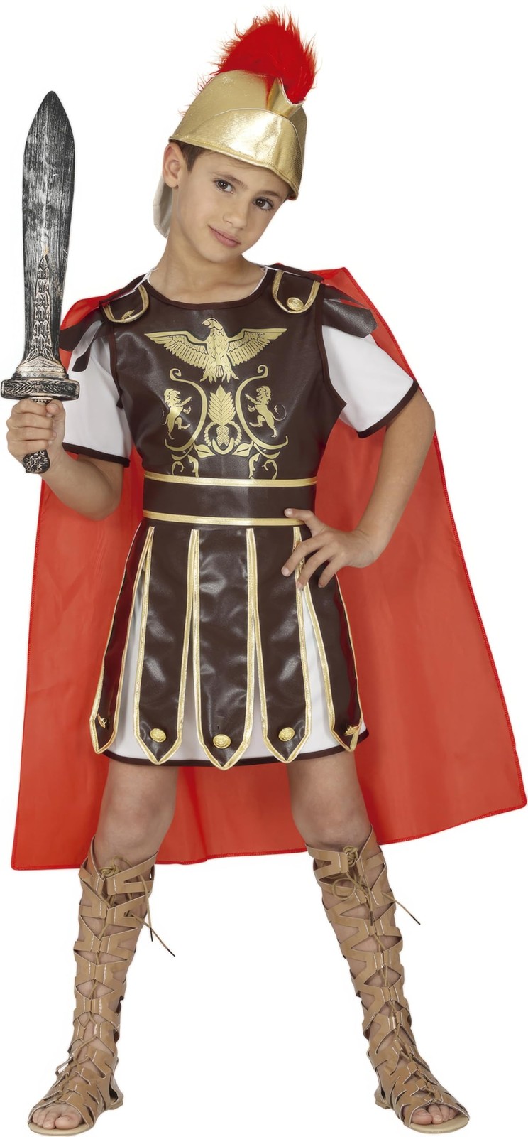 Déguisement gladiateur romain garçon 7-9 ans aux détails dorés et finitions imitation cuir