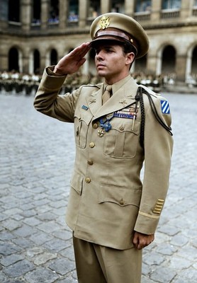 RARE COLOR STILL   AUDIE MURPHY with French Medals