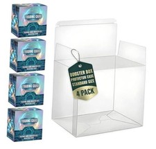 DEDC 4 Pack Clear Booster Box Case PET Plastic Protector Cases Storage 4 PCS