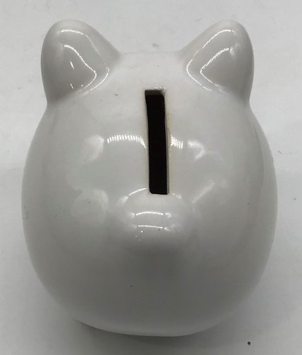 Retro Cute White Ceramic Piggy Bank with Plug Kids Child First Savings Pigs Bank - Picture 4 of 5
