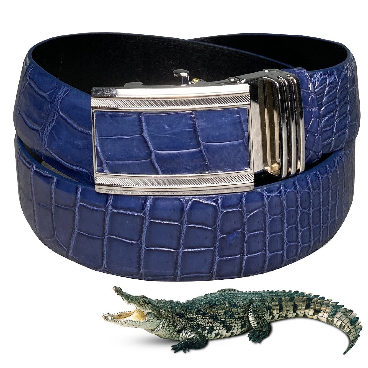 Real Natural Alligator Golf Dress Belt Men Crocodile Leather Skin