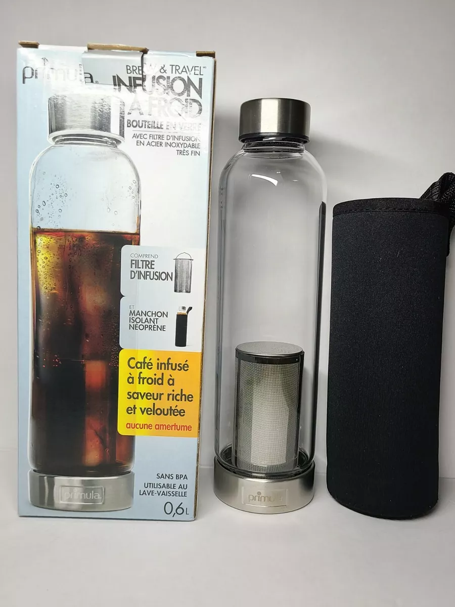 Primula Cold Brew Maker and Travel Glass Bottle Infuser 19oz Stainless  Filter