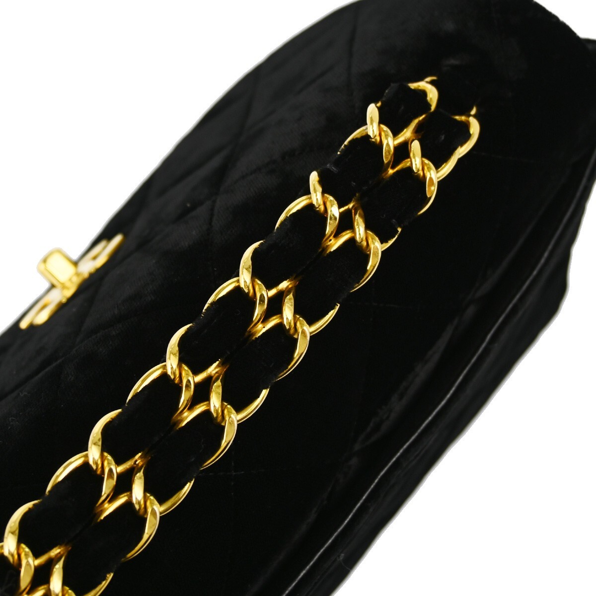 Chanel Black Velvet Handbag 133971 | eBay
