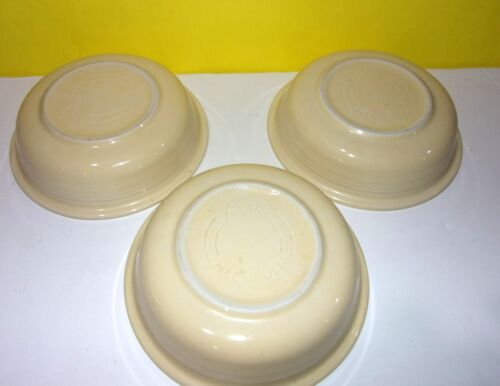 3 FIESTA HLC U.S.A. Yellow SOUP / CEREAL BOWLS 7” VGC - Picture 2 of 2