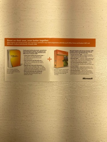Microsoft MS Office Home and Student 2007 Word Excel PowerPoint OneNote W/ Key - Picture 10 of 14