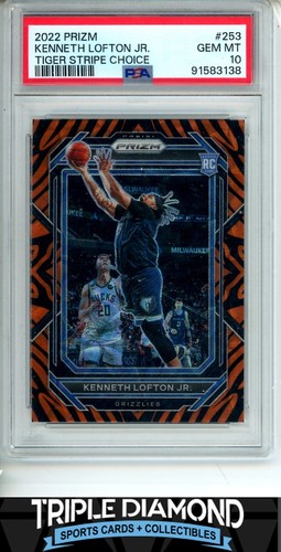 2022 Prizm Kenneth Lofton Jr. Rookie Tiger Stripe Choice PSA 10 Edelstein MT B902