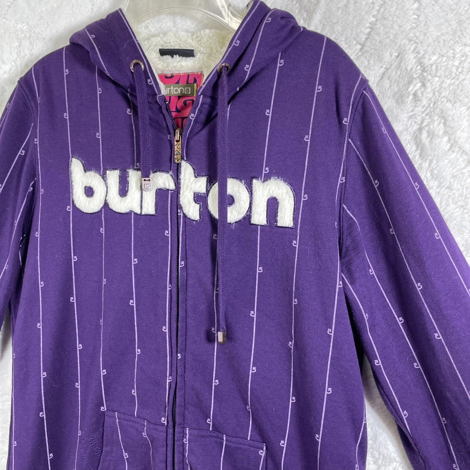 burton full zip faux fur lined pockets snowgear jacket