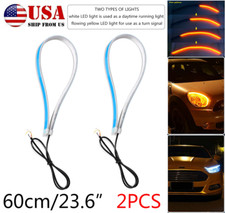2x Car Auto Drl Led Headlight Strip Light Daytime Running Signal Lamp 60cm23.6