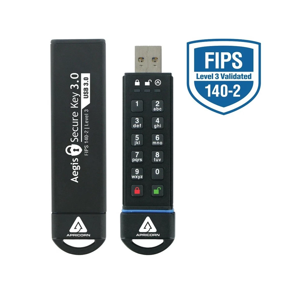 Apricorn 30GB Aegis Secure Key FIPS 140-2 Level 3 Validated 256-bit Encryptio... - Image 2 of 4