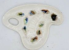 VINTAGE MID CENTURY MODERN ASHTRAY CERAMIC Painter's Pallet ASHTRAY  MCM